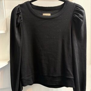 Chaser Black Long Sleeve Blouse with Ruffled Style and Relaxed Fit